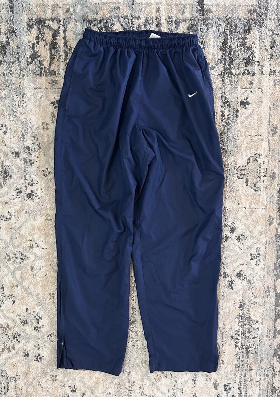 Vintage Y2K Nike Track Pants Men’s XL Navy Blue Embroidered Swoosh Windbreaker